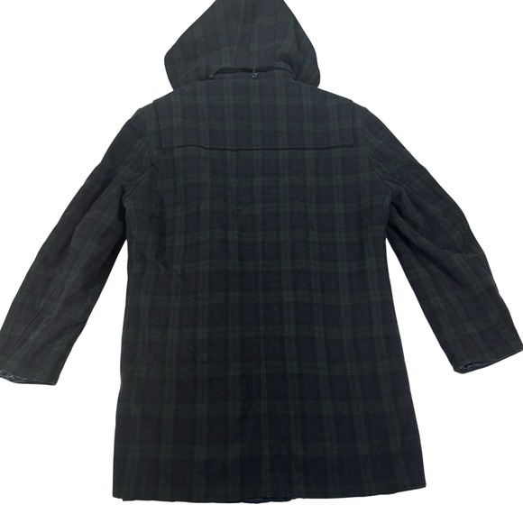 Vintage Polo Ralph Lauren Large Duffle Toggle Coat Jacket Rugby Hood Blackwatch - Picture 3 of 12